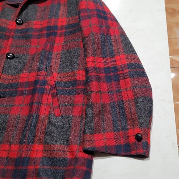VTG Pendleton Wool Jacket Made In USA Plaid Large Over Coat Quilted Lining EUC - Picture 14 of 14